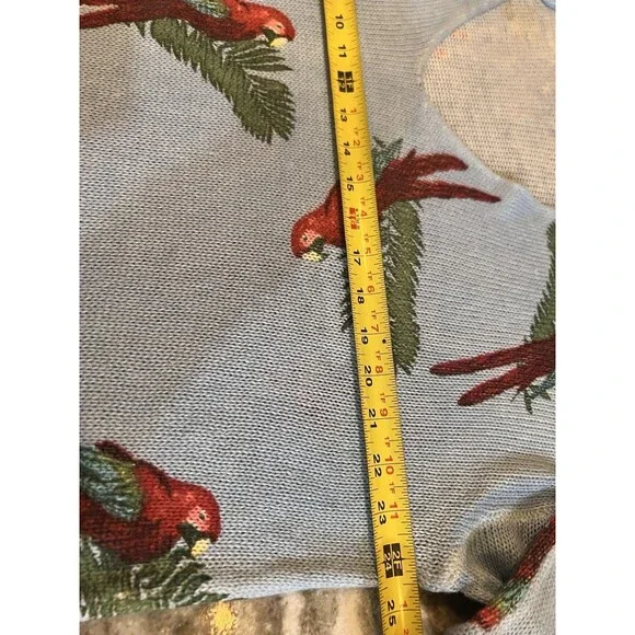 Show Me Your Mumu Blue Polly Parrot Canopy Sweater Womens Medium READ - Picture 9 of 12